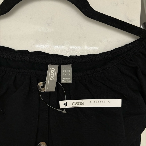 ASOS DESIGN Petite mini button through sundress with tiered skirt 🖤 NWT - Picture 6 of 8